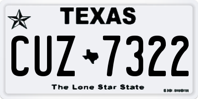 TX license plate CUZ7322