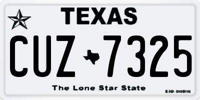 TX license plate CUZ7325