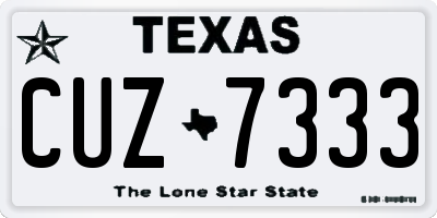 TX license plate CUZ7333