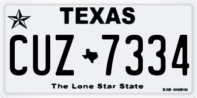 TX license plate CUZ7334
