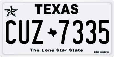 TX license plate CUZ7335