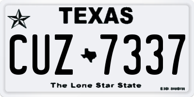 TX license plate CUZ7337