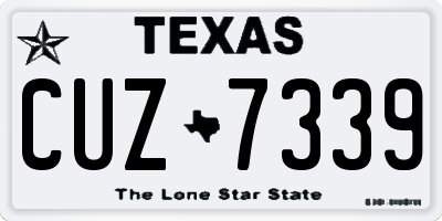 TX license plate CUZ7339