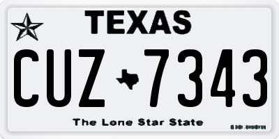 TX license plate CUZ7343