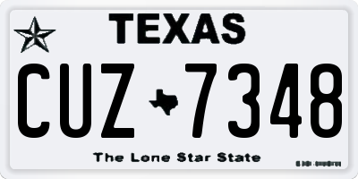 TX license plate CUZ7348