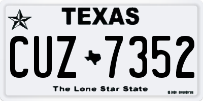 TX license plate CUZ7352