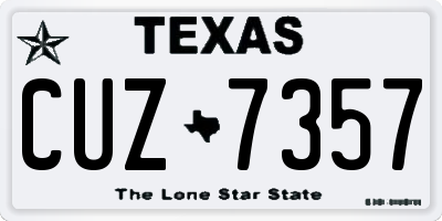 TX license plate CUZ7357
