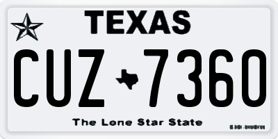 TX license plate CUZ7360