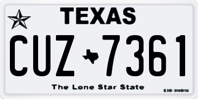 TX license plate CUZ7361