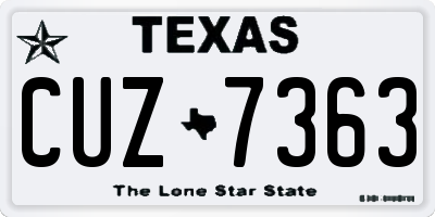 TX license plate CUZ7363