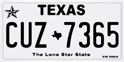 TX license plate CUZ7365
