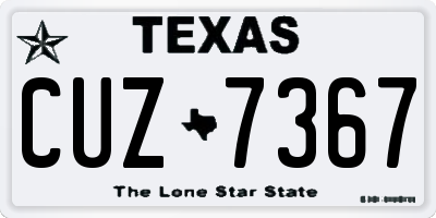 TX license plate CUZ7367