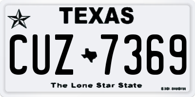 TX license plate CUZ7369