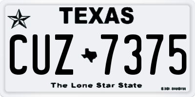 TX license plate CUZ7375