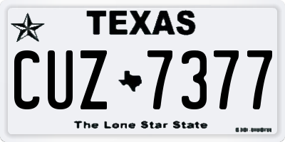 TX license plate CUZ7377