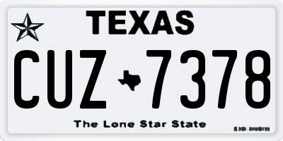 TX license plate CUZ7378
