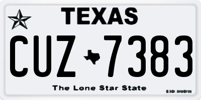 TX license plate CUZ7383