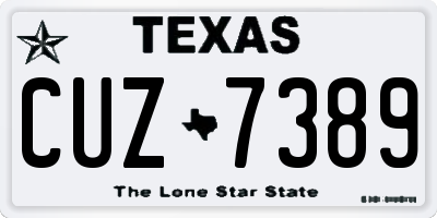 TX license plate CUZ7389