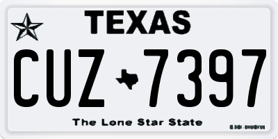 TX license plate CUZ7397