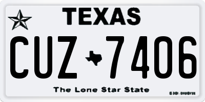 TX license plate CUZ7406