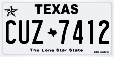 TX license plate CUZ7412