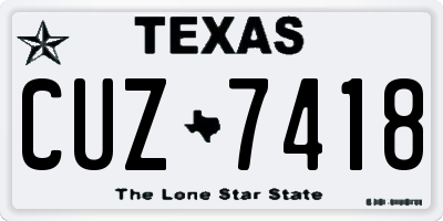 TX license plate CUZ7418