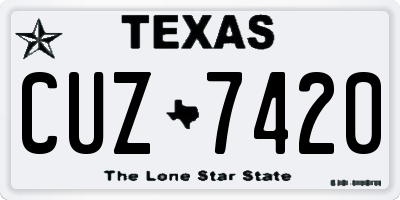TX license plate CUZ7420