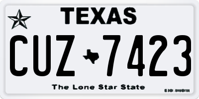 TX license plate CUZ7423