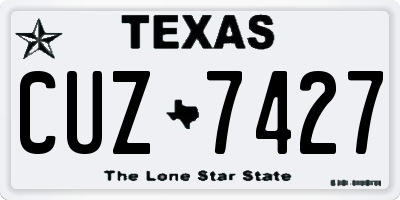 TX license plate CUZ7427