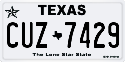 TX license plate CUZ7429