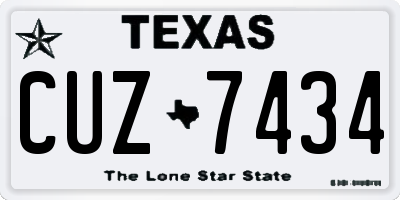TX license plate CUZ7434