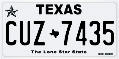 TX license plate CUZ7435