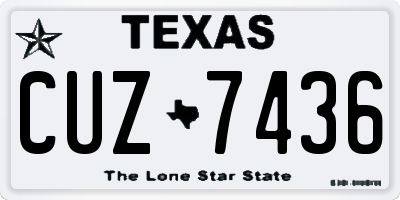 TX license plate CUZ7436