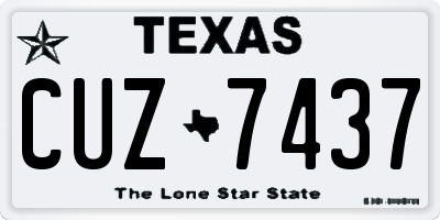 TX license plate CUZ7437