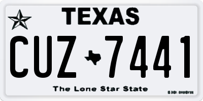 TX license plate CUZ7441