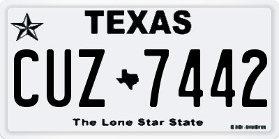 TX license plate CUZ7442