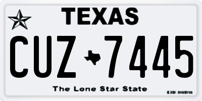 TX license plate CUZ7445