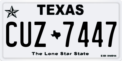 TX license plate CUZ7447