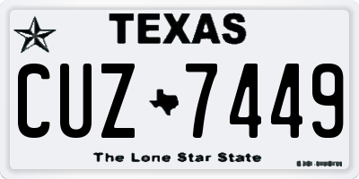 TX license plate CUZ7449