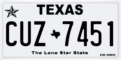 TX license plate CUZ7451