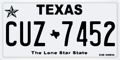 TX license plate CUZ7452