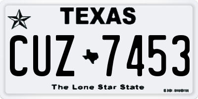 TX license plate CUZ7453