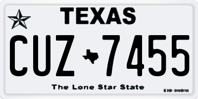 TX license plate CUZ7455