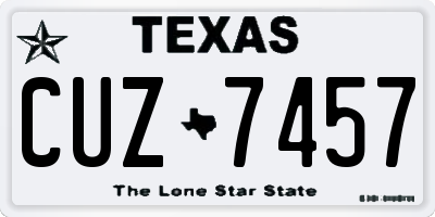 TX license plate CUZ7457