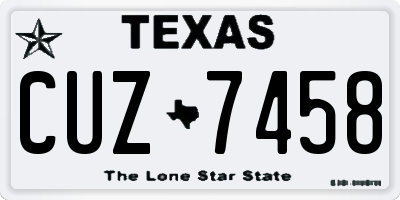 TX license plate CUZ7458