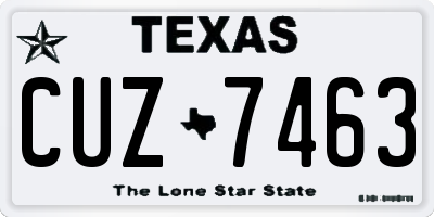 TX license plate CUZ7463