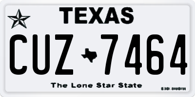 TX license plate CUZ7464