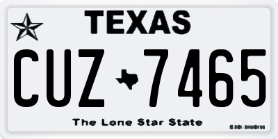 TX license plate CUZ7465