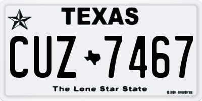 TX license plate CUZ7467