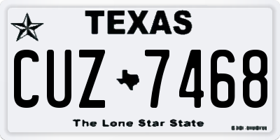 TX license plate CUZ7468